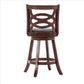 24 Inches Swivel Wooden Counter Stool with Geometric Back Brown By Casagear Home BM239710