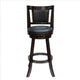 24 Inches Swivel Wooden Frame Counter Stool with Padded Back, Dark Brown By Casagear Home