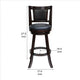 24 Inches Swivel Wooden Frame Counter Stool with Padded Back Dark Brown By Casagear Home BM239713