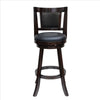 Counter Stool | 29" Swivel | Wood Frame | Padded Back | Dark Brown