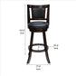 29 Inches Swivel Wooden Frame Counter Stool with Padded Back Dark Brown By Casagear Home BM239714