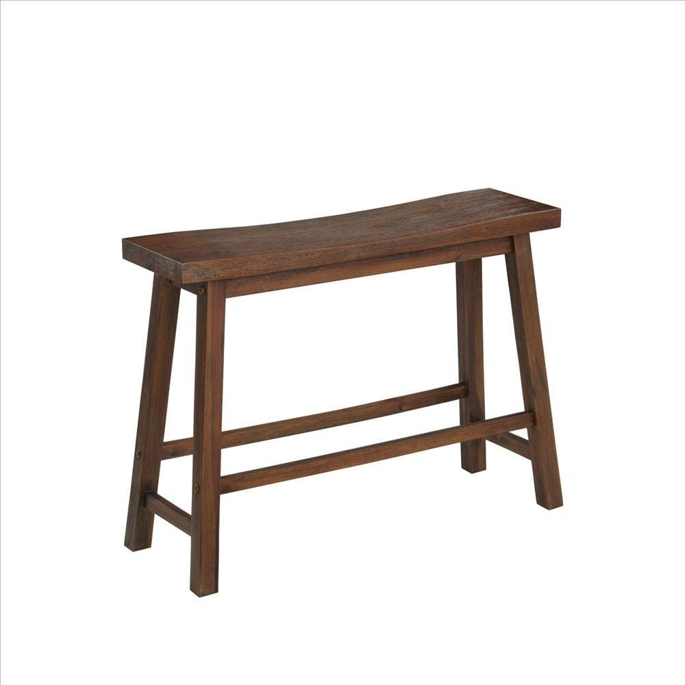 Bench | Saddle Design | Wood | Grain Details | Brown