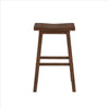 Saddle Design Wooden Barstool with Grain Details Brown By Casagear Home BM239729