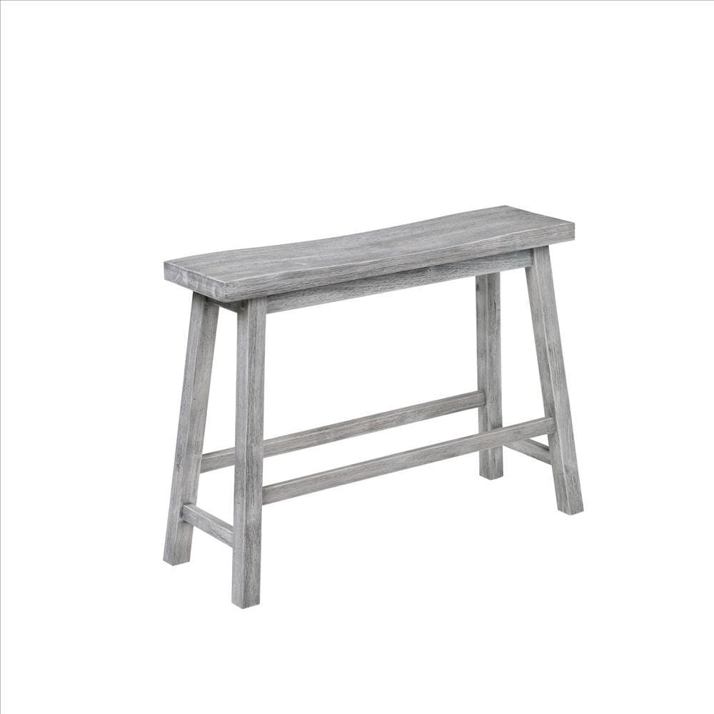 Bench | Saddle Design | Wood | Grain Details | Gray