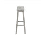 Saddle Design Wooden Barstool with Grain Details Gray By Casagear Home BM239734