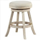 Counter Stool | Wood Swivel | Round Fabric Seat | Gray