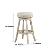 29 Inches Wooden Swivel Bar Stool with Round Fabric Seat Gray By Casagear Home BM239736