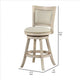 Curved Back Wooden Swivel Counter Stool with Nailhead Trim Gray By Casagear Home BM239738