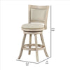 Curved Back Wooden Swivel Counter Stool with Nailhead Trim Gray By Casagear Home BM239738