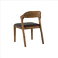 Curved Panel Back Dining Chair with Leatherette Seat Brown By Casagear Home BM239748
