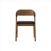 Curved Panel Back Dining Chair with Leatherette Seat Brown By Casagear Home BM239748