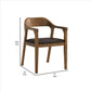 Curved Panel Back Dining Chair with Sleek Track Arms Brown By Casagear Home BM239749