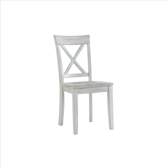 Dining Chairs | Wood | X Back Design | Set of 2 | White