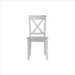 Wooden Dining Chair with X Shaped Back Set of 2 White By Casagear Home BM239757