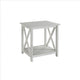 End Table | 1 Shelf | Wood | X Accents | White