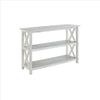 Entryway Table | 2 Shelf Wood | X Accent | White
