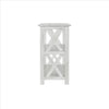 2 Shelf Wooden Entryway Table with X Shaped Accent White By Casagear Home BM239763