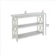 2 Shelf Wooden Entryway Table with X Shaped Accent White By Casagear Home BM239763