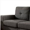 Fabric Upholstered Loveseat with Track Arms and Nailhead Trim Dark Gray By Casagear Home BM239783