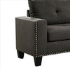 Fabric Upholstered Sofa with Track Arms and Nailhead Trim Dark Gray By Casagear Home BM239784