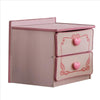 2 Drawer Wooden Nightstand with Heart Knob Pulls, Pink By Casagear Home