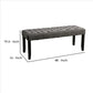 48 Inches Bench with Button Tufted Seat and Chamfered Legs Gray By Casagear Home BM239820