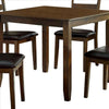 5 Piece Dining Table Set with Leatherette Seating Brown By Casagear Home BM239827