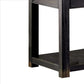 24 Inches Wooden End Table with Open Shelf Antique Black By Casagear Home BM239833