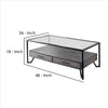 48 Inch Metal Coffee Table with Glass Top and 2 Drawers Gray By Casagear Home BM239837