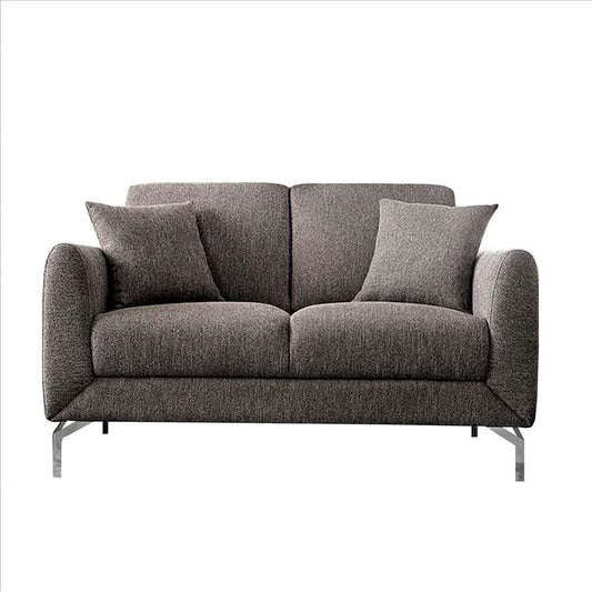 Loveseat | 54" | Fabric Seat | Metal Legs | Gray