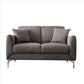 54 Inches Loveseat with Fabric Padded Seat and Metal Legs, Gray By Casagear Home