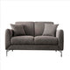 Loveseat | 54" | Fabric Seat | Metal Legs | Gray