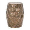 18 Inch Metal Coffee Table with Hexagonal Pattern, Bronze By Casagear Home