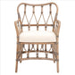 Lattice Design Wooden Arm Chair with Rattan Binding Brown By Casagear Home BM239932