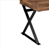 Industrial 3 Drawer Writing Desk with X Legs Brown and Black By Casagear Home BM240034