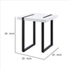 Two Tone Modern End Table with Metal Legs White and Black By Casagear Home BM240039