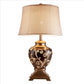 Table Lamp with Filigree Accent Base and Fabric Shade, Brown By Casagear Home