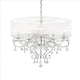 Ceiling Lamp | 32" | Hanging Crystals | Round Canopy | Silver
