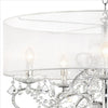 Ceiling Lamp with Hanging Crystals and Round Canopy Silver By Casagear Home BM240301