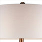 Table Lamp with Curved Paneled Polyresin Base Bronze By Casagear Home BM240306