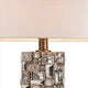 Table Lamp with Abstract Mirror Block Base Bronze By Casagear Home BM240307
