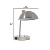 Desk Lamp with Adjustable Head and USB Port Brushed Nickel By Casagear Home BM240324