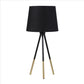 Table Lamp with Tripod Metal Base, Black and Gold By Casagear Home