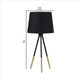 Table Lamp with Tripod Metal Base Black and Gold By Casagear Home BM240326