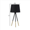 Table Lamp with Tripod Metal Base Black and Gold By Casagear Home BM240326