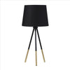 Table Lamp with Tripod Metal Base, Black and Gold By Casagear Home