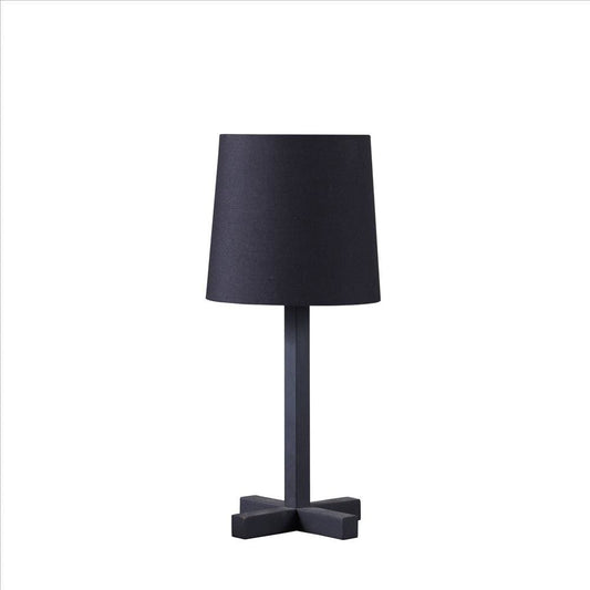 Table Lamp with Metal Cross Legged Base, Black By Casagear Home