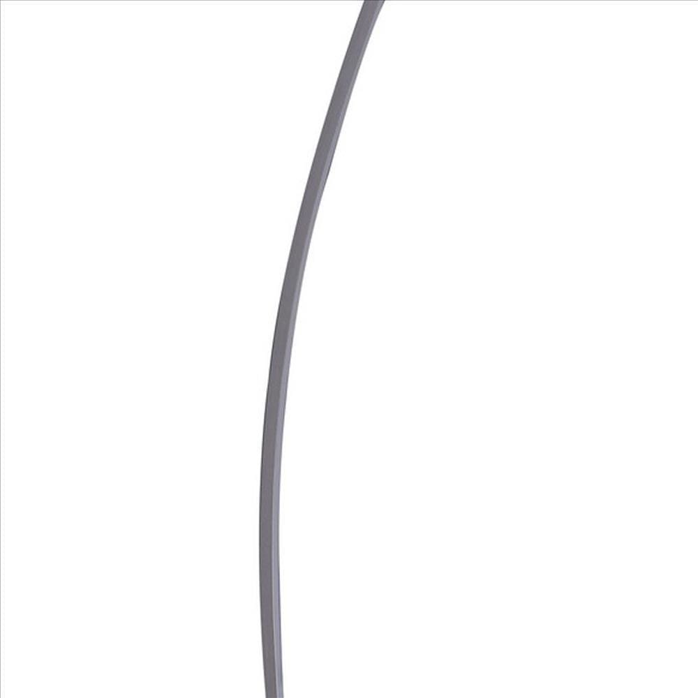 Floor LED Lamp with Metal Arched Design Brushed Silver By Casagear Home BM240345