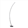 Floor LED Lamp with Metal Arched Design, Brushed Silver By Casagear Home