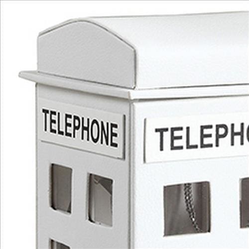Telephone Booth Jewelry Box with 2 Drawers White By Casagear Home BM240351